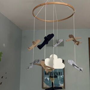 Custom made felt airplane mobile